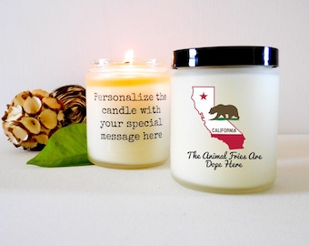 Funny California Candle Gift for Californian Homesick Gift California Gift Moving Gift California Lover Candle California State Candle Gift