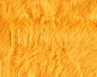 Yellow Fur Fabric in Craft Squares Yellow Faux Fur Yellow