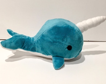 Narwhal Plush-Narwhal stuffed animal-Narwhal-Narwhal plushie-Turquoise Narwhal Plush-Stuffed Narwhal-Plush Narwhal-Stuffed animal-plushie