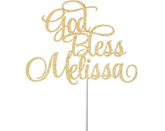 Baptism cake topper, god bless cake topper, cross cake topper, baptism boy girl cake topper, religious decorations, First Holy Communion