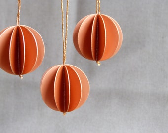 6 paper balls copper paper pendant