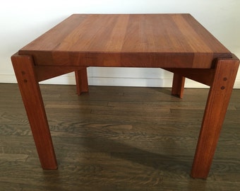 Danish modern teak reversible side table by Yngve Ekstrom