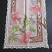 Vintage Embroidered Table Runner, Bohemian Boho Style Folk Art, Floral Embroidery