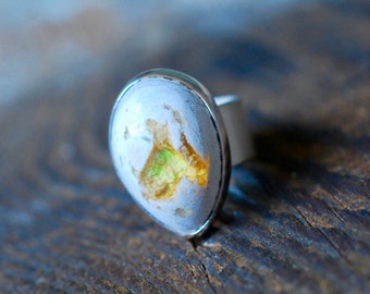 Sunshine Yellow Raw Fire Opal Ring