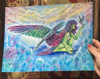 Imaginary Friend 9x12 Original Painting