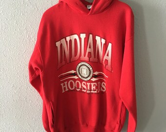 1980's Indiana Vintage University of Indiana Hoosiers Hooded Sweatshirt by 20 20 Sport