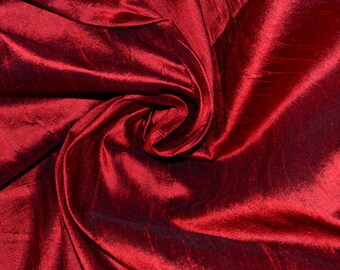 Silk Dupioni in Dark Red/Sangria, Fat quarter-D 49