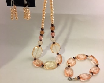 Peachy pink Jewelry set