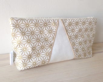 Gold geometric patterned makeup case