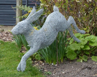 Leaping Hare wire sculpture