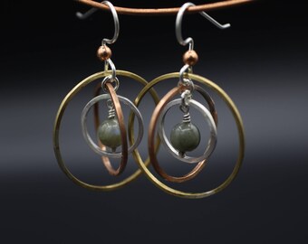 Three Circle Dangles with Stone