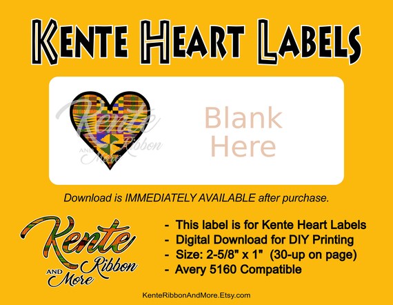 diy printable kente heart return label template 30 on