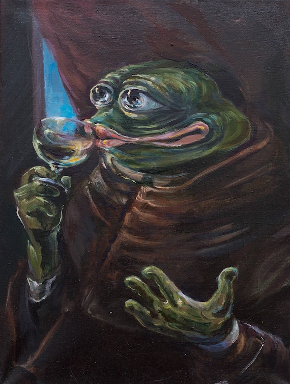  Pepe  the Frog  the Drinking Monk Pepe  number 2 by Pepelangelo