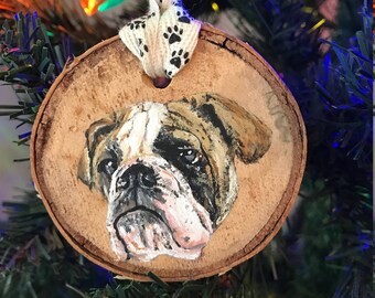 Hand Painted English Bulldog Ornament