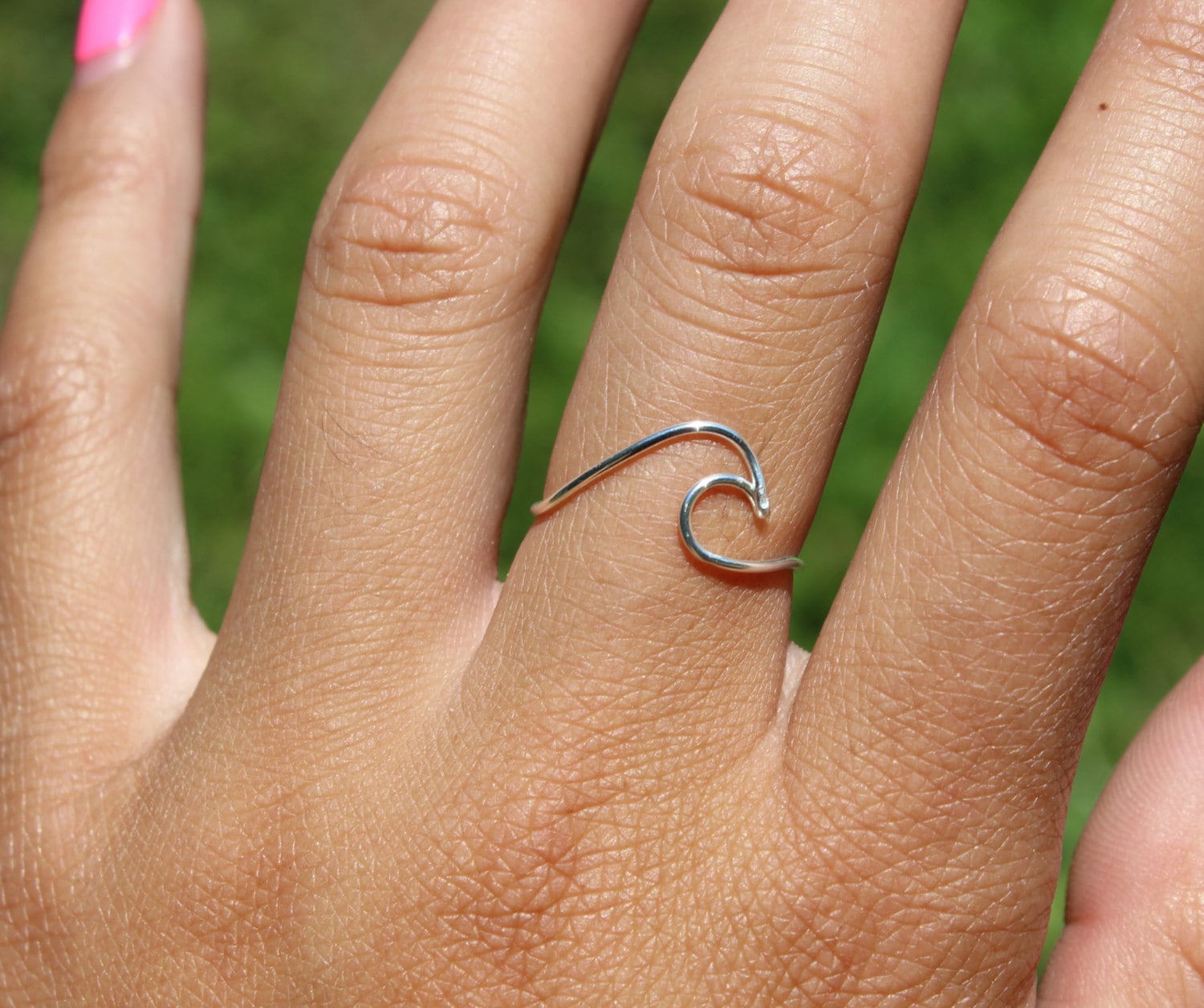 Valentine's Day Silver Wave Ring