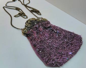Embroidered evening vintage clutch, women gift.