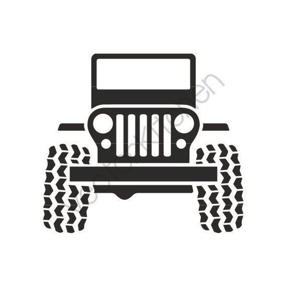 Jeep 4x4 Grill 4 Wheeling Cutting Template SVG EPS Silhouette