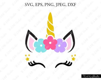 Unicorn SVG, Unicorn head Svg, Unicorn Clip Art, Unicorn Face SVG, Cute Unicorn SVG, Cricut, Silhouette Cut File Chevrons