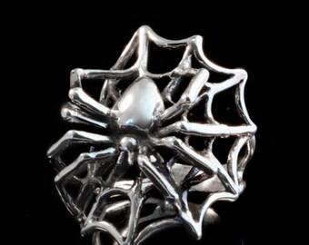 Spider Ring Silver - Spider Web Ring - Spider Jewelry Spider Web Jewelry - Gothic Ring Sterling Silver Ring