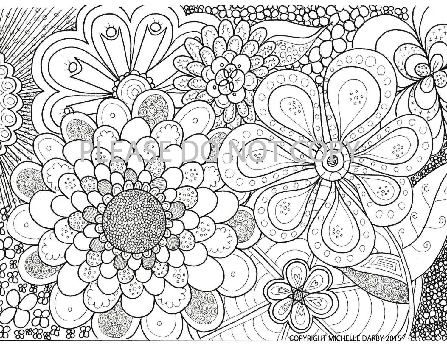 Flower Power Zen Mandala Colouring Page