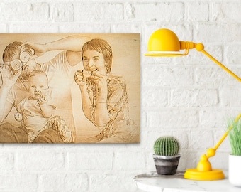 Wood Burned Picture, Your Custom Photo on Wood, Rustic Home Decor, Country Wall Art, PictureOn Wood, Photos On Wood, Wood Burned Photo, Gift
