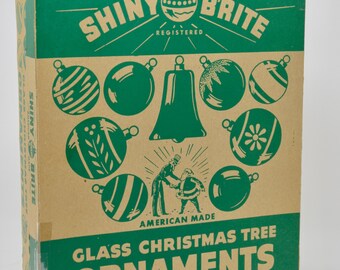 Vintage EMPTY Shiny Brite Christmas Ornament Box Large Size Empty NO Ornaments Box Only