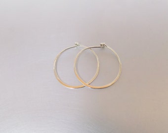 Small Hoop Sterling Silver 925 Earrings 14mm Thin Minimalist
