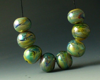Lampwork beads/SRA lampwork/beads/Double Helix/silver glass/butterfly/