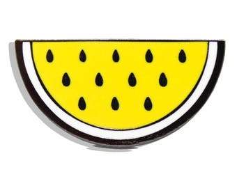 Yellow Watermelon Hard Enamel Pin