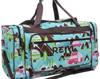Personalized camping travel bag, RV tent duffel bag, weekend travel duffel bag, Outdoor bag, camping gear bag, gift idea