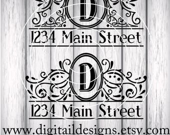 Mail Box Decal SVG - png -dxf - eps - ai - fcm - Address Mailbox SVG - Monogram Mailbox SVG - Silhouette - Cricut - Scan n Cut