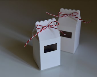 10 Milk Cartons Boxes - White - Handmade - Candy Boxes/Favour Bags/Party Favours/Wedding Guests