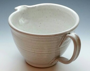 NEW White Ceramic Batter Bowl, Mixing Bowl, Handmade Pottery