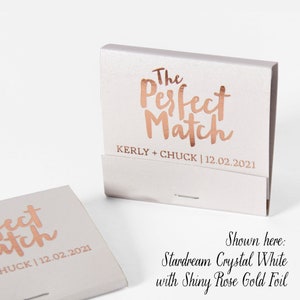 THE PERFECT MATCH Matchbooks - Wedding Favors, Wedding Matches, Personalized Matches, Custom Matchbooks, Engagement Party Favors, Rose Gold