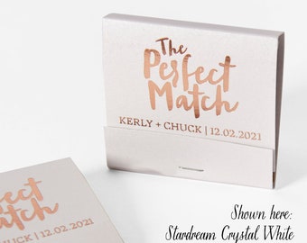 THE PERFECT MATCH Matchbooks - Wedding Favors, Wedding Matches, Personalized Matches, Custom Matchbooks, Engagement Party Favors, Rose Gold