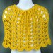 Child's Capelet, Handmade Crochet, Pullover Poncho, Acrylic Blend Yarn, Bright Yellow, Drawstring, Child Poncho, 4 to 8 years, Easy Care
