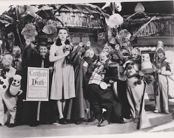 Professional Quality Wizard Of Oz 8x10 black & white Dorothy Tin Lollipop Guild