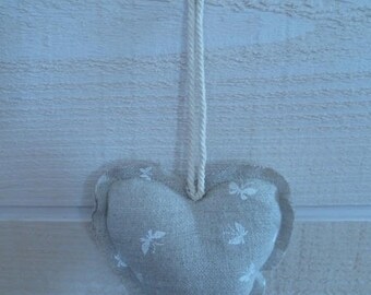 Heart linen patterned butterflies
