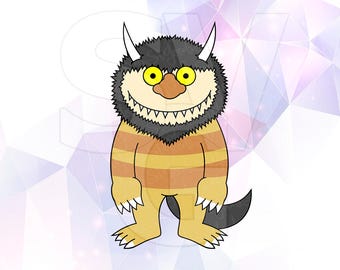 Where the Wild Things are SVG DXF Monster Party Supply Vector Cut Cricut Design Silhouette Cameo Decoration Vinyl Tshirt Decal Scrapbooking