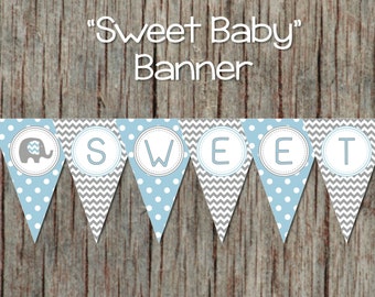 Its a Boy Baby Shower Decorations Pennant Banner Instant
