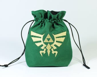 Triforce Dice Bag, Drawstring Bag