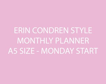 Erin Condren style printable weekly planner A5 size
