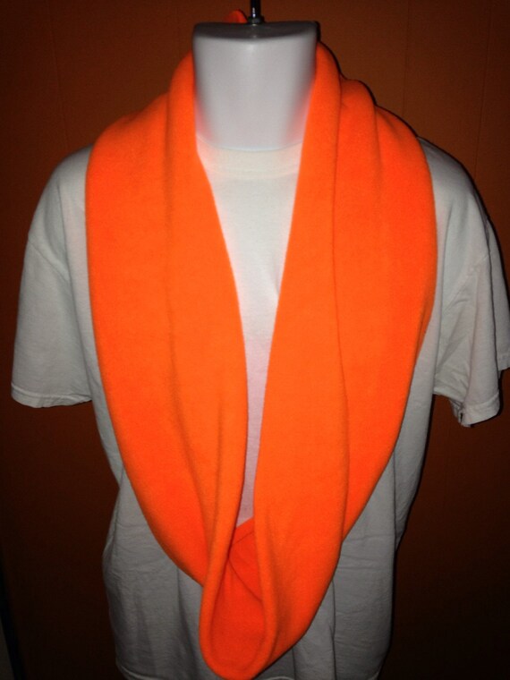 Safety Orange Hunting Fleece Infinity Scarf
