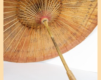 ANTIQUE CHINESE UMBRELLA - A Beautiful Hand Made Antique, Paper Chinese Umbrella. From China