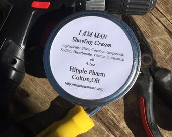 I Am Man Shaving Cream 4.2oz/ Shaving cream/ mens shaving cream/ shave cream/ sensitive skin/ natural shave cream/ Mens shave cream