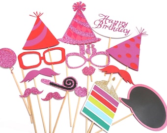Photo Booth Props - 16PC Happy Birthday Photo Props 18th Birthday