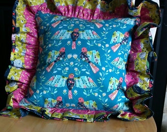 Festive Birds Pillow Cover