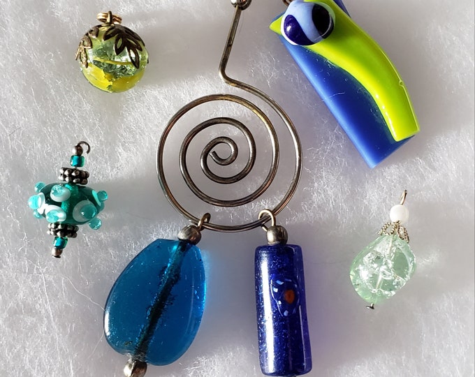 Blown Art Glass Pendants, 16 Pendants, Hand blown Art Glass Lot, Swirl Glass, Sm Med Lg Glass Necklace Jewelry, Vintage Collection, Gifts