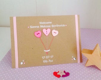 personalised new baby girl cards handmade baby cards personalised baby cards congratulations baby girl card