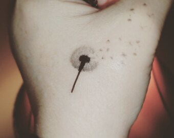 dandelion fake tattoo dandelion blowing in the wind temporary tattoo